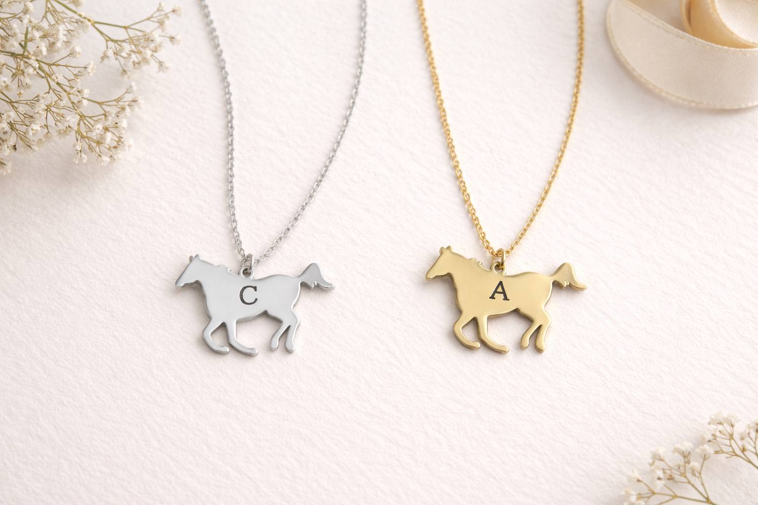 Horse Pendant Necklace | Personalized | Cedar Roots Laser Co.
