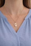 Oval Pendant Necklace | Personalized | Cedar Roots Laser Co.