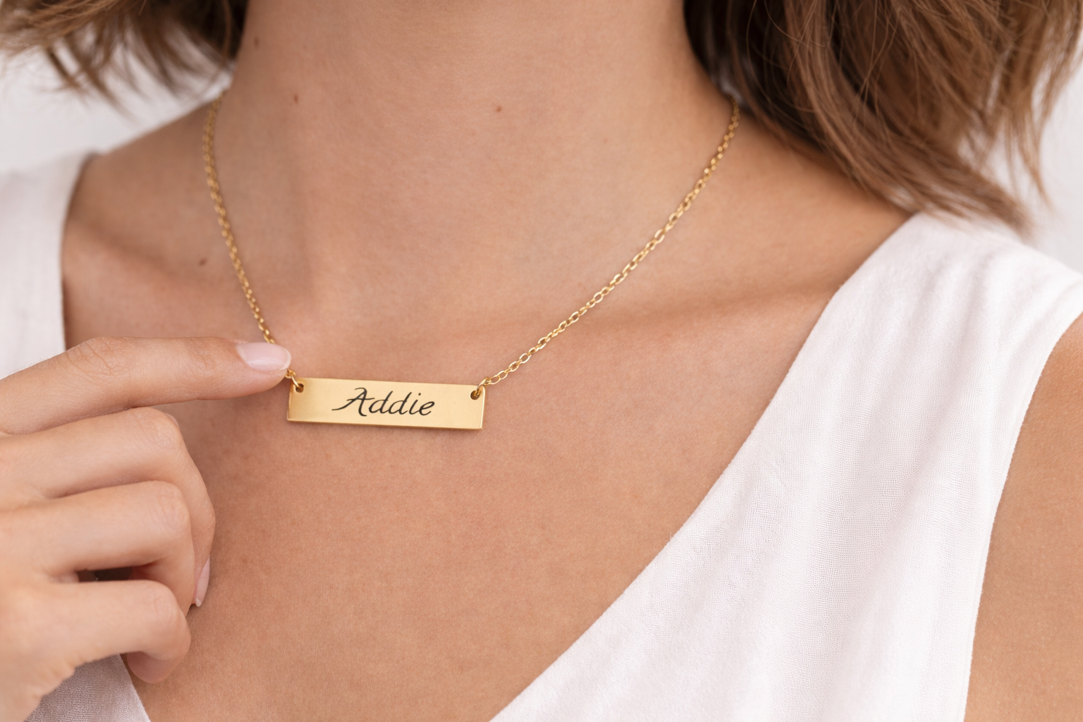 Horizontal Bar Necklace | Personalized