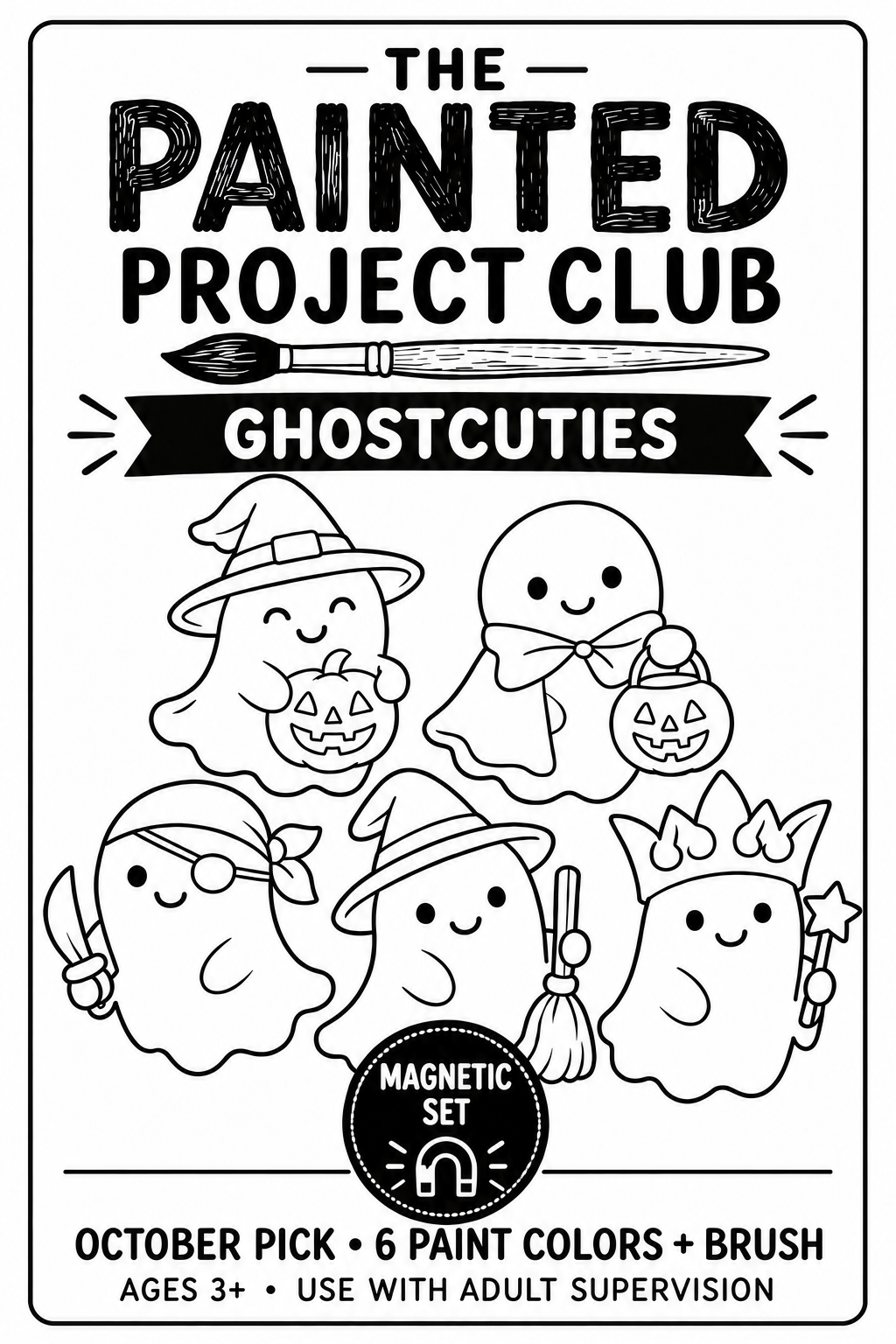a black and white poster of a group of ghosts
