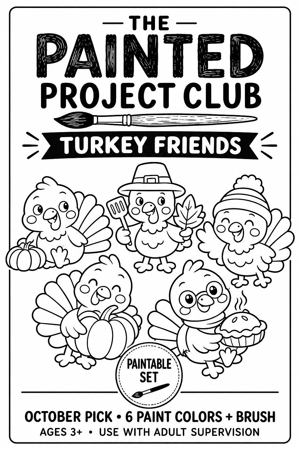 coloring page of a turkey project club