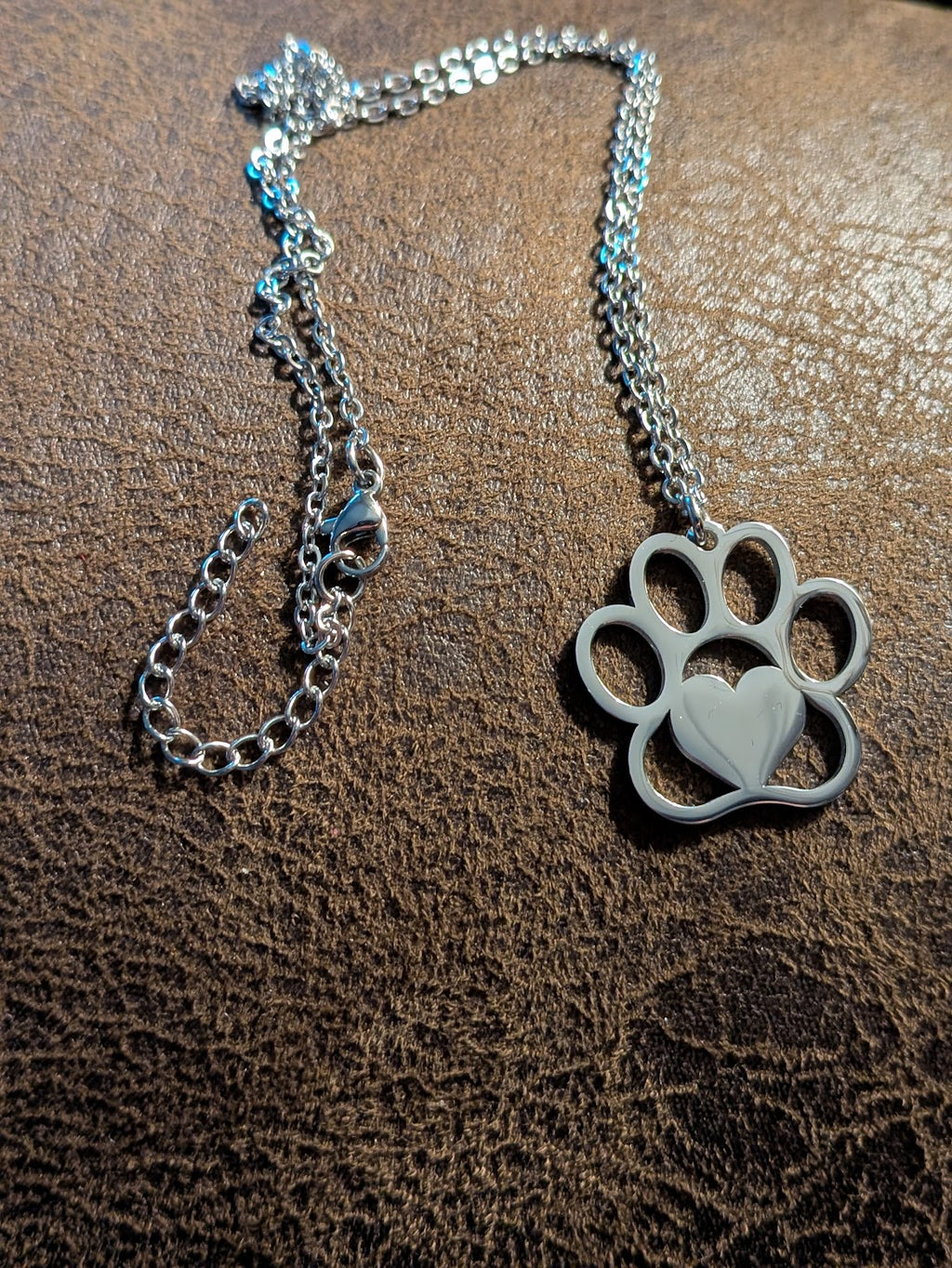 Puppy Love Necklace | Dog Paw Necklace | Personalized | Cedar Roots Laser Co.