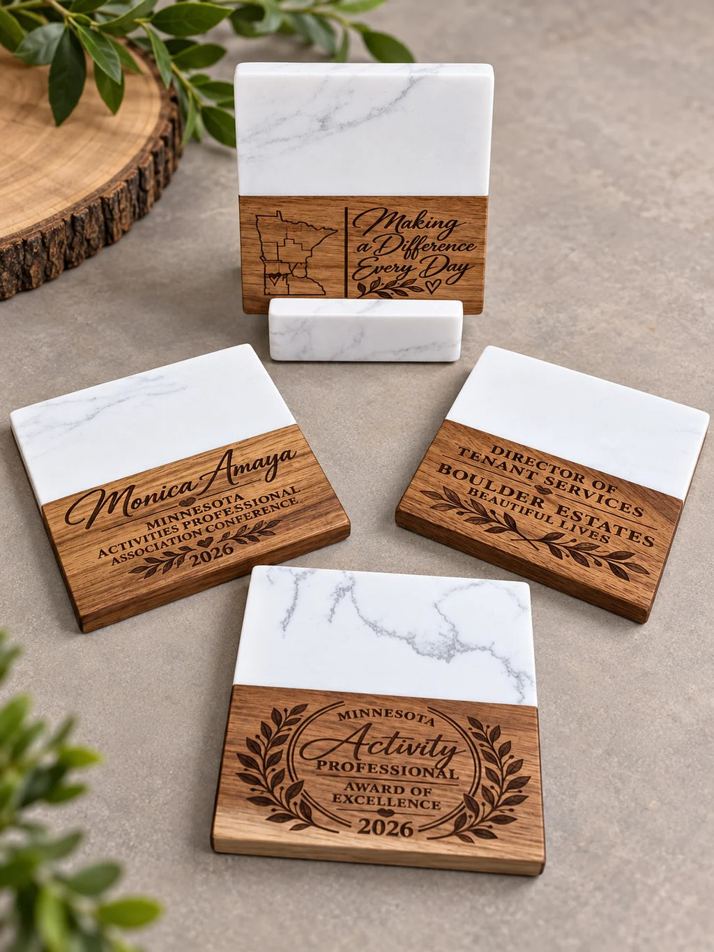 a group of marble coasters