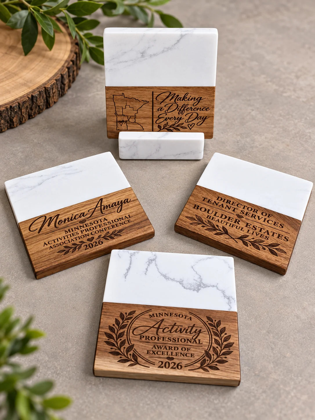 a group of marble coasters