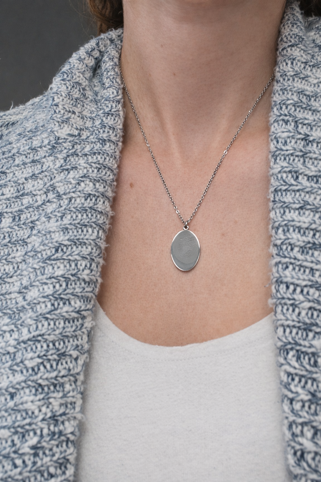 Oval Pendant Necklace | Personalized | Cedar Roots Laser Co.