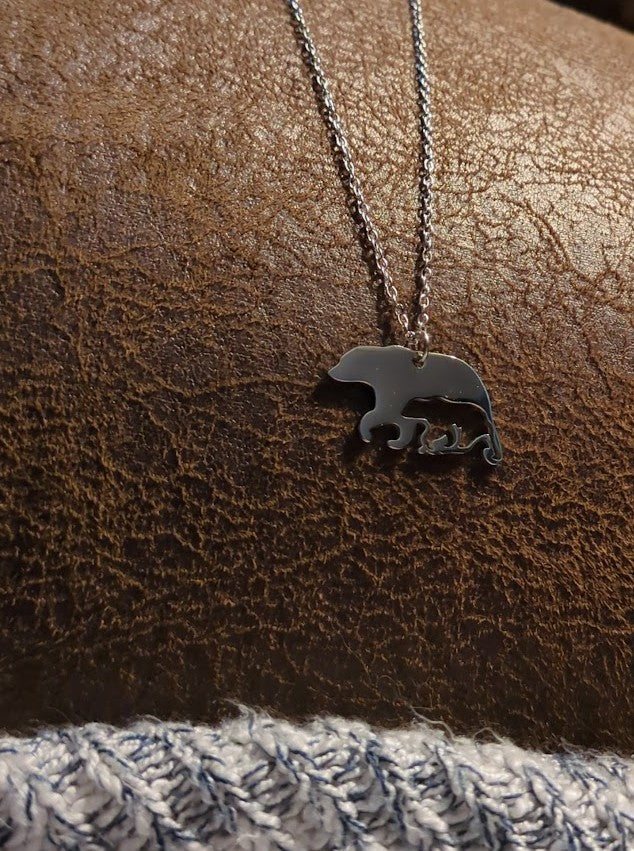Mama Bear Necklace | Personalized | Cedar Roots Laser Co.